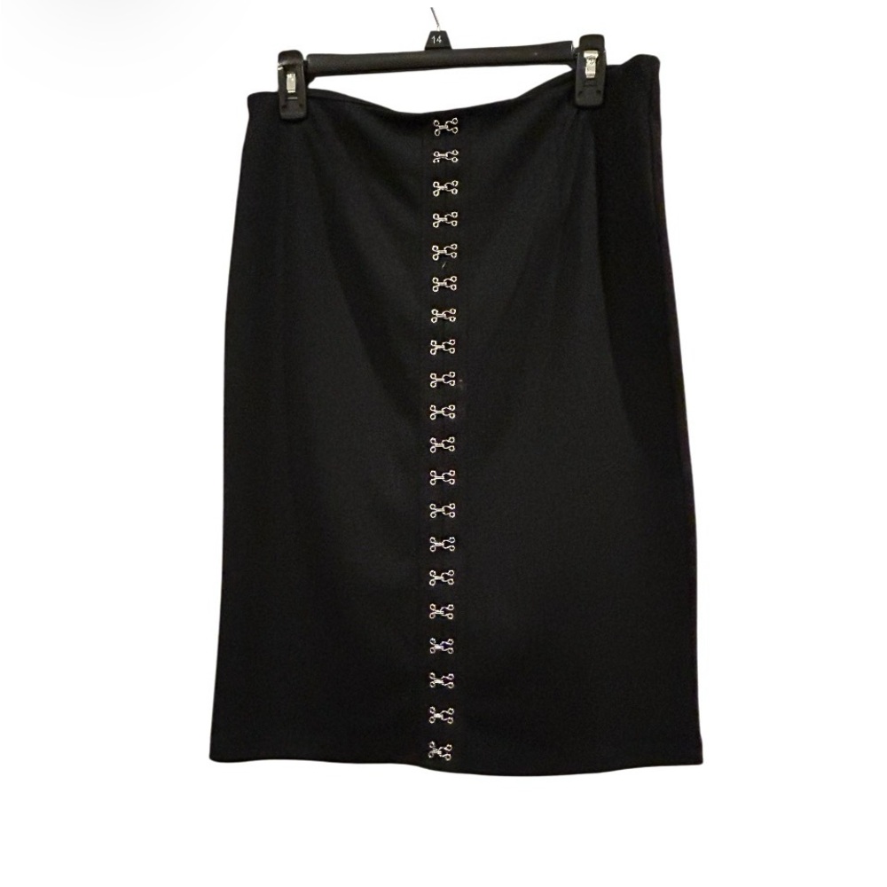 Elegant Black Skirt with Silver Accents